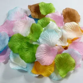 50 pétales de fleurs en soie multicolore 5,5cm