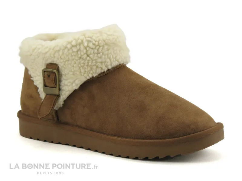 Achat chaussures Banana Moon Femme Boots, vente B et M Banana Moon - RAAG Camel - Boots basses interieur fourrure