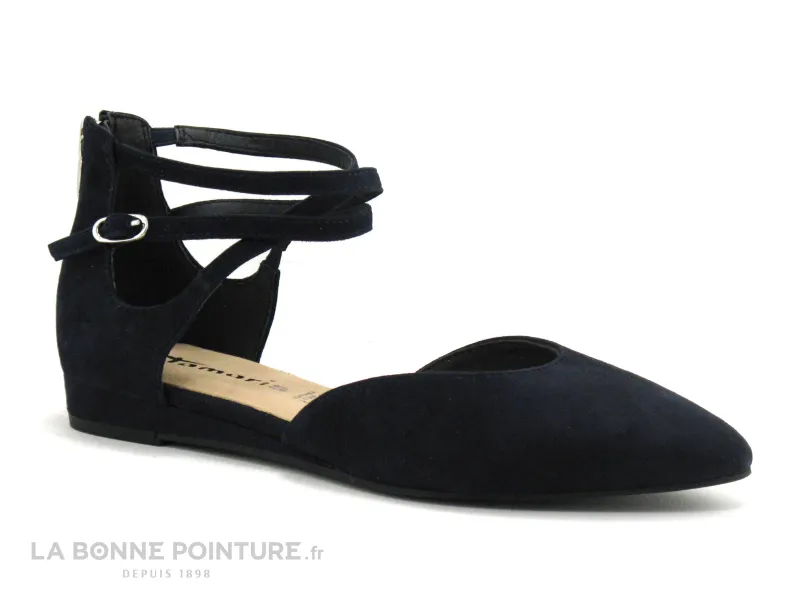 Buy Tamaris Women's Ballerina Shoes, Tamaris 1-24202-22 805 Navy - Blue Marine Ballerina - Ankle Straps.