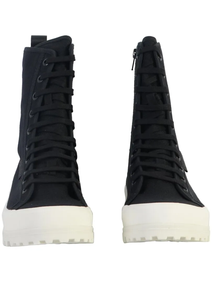 Superga Alpina High Top Sneakers in Black - Lace-Up Basket