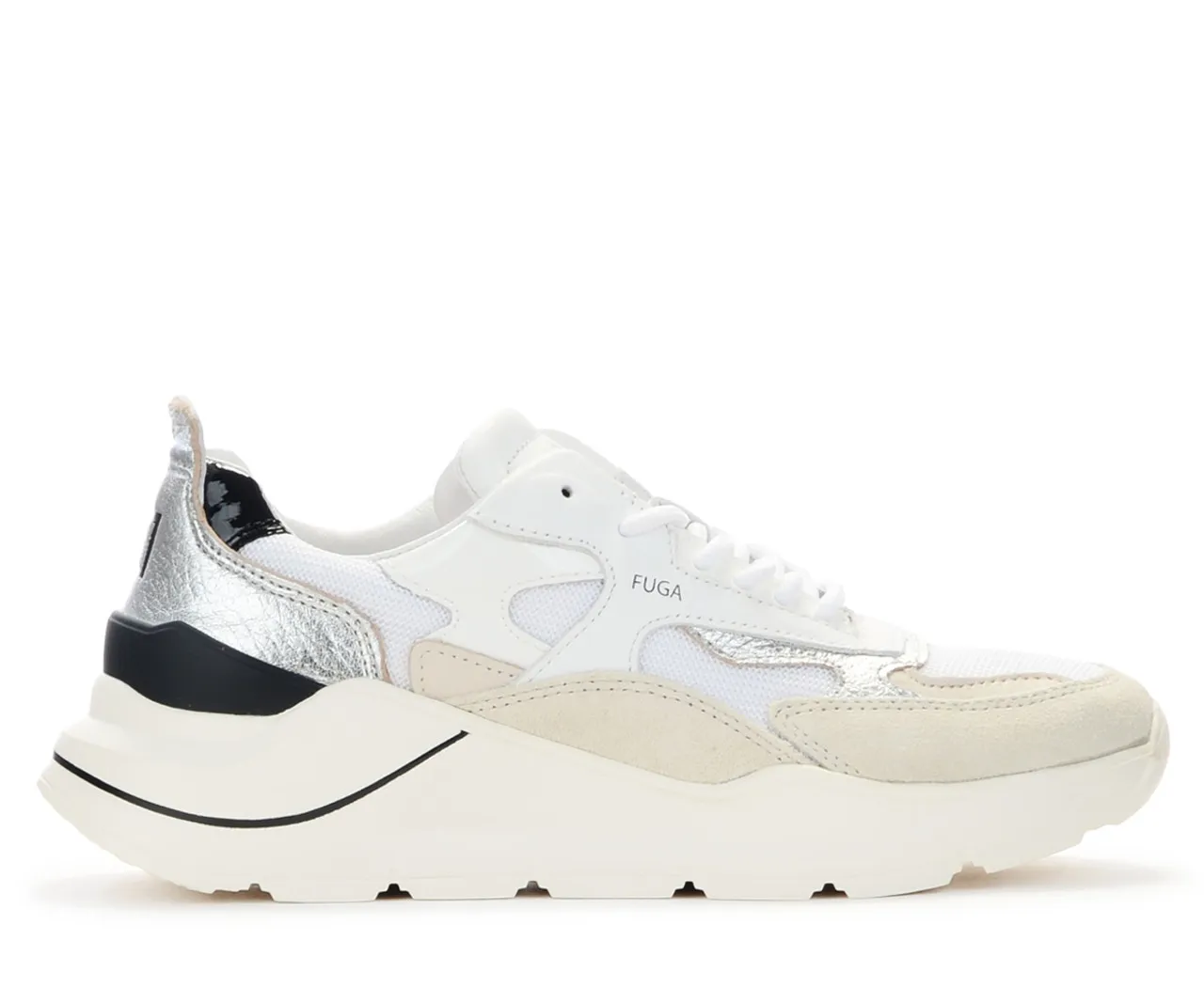 Baskets D.A.T.E. Échappatoire noir et blanc beige