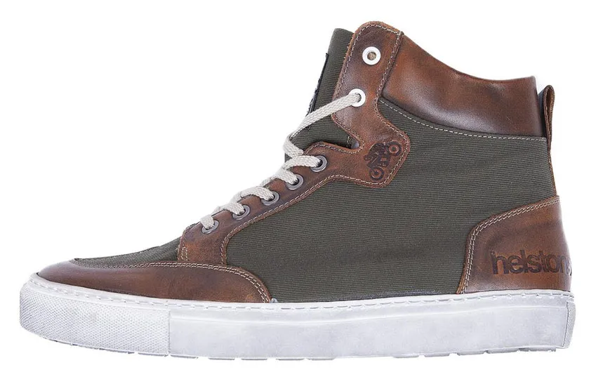 Helstons Maya Women's Basket Armalith Canvas Khaki Brown Aged Leather