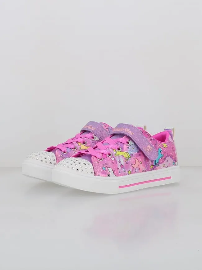 Skechers Twinkle Sparks Rose Girls' Light-Up Sneakers with Velcro Closure - Wimod
