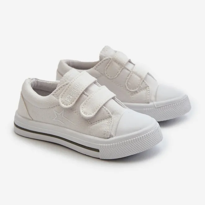 Big Star NN374117 White Kids Velcro Sneakers