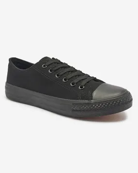 Black Lace-Up Classic Sneakers for Women Ogisa - Shoes