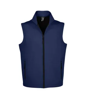 Blue Navy Men's Racing Sleeveless Jacket by SOLS.