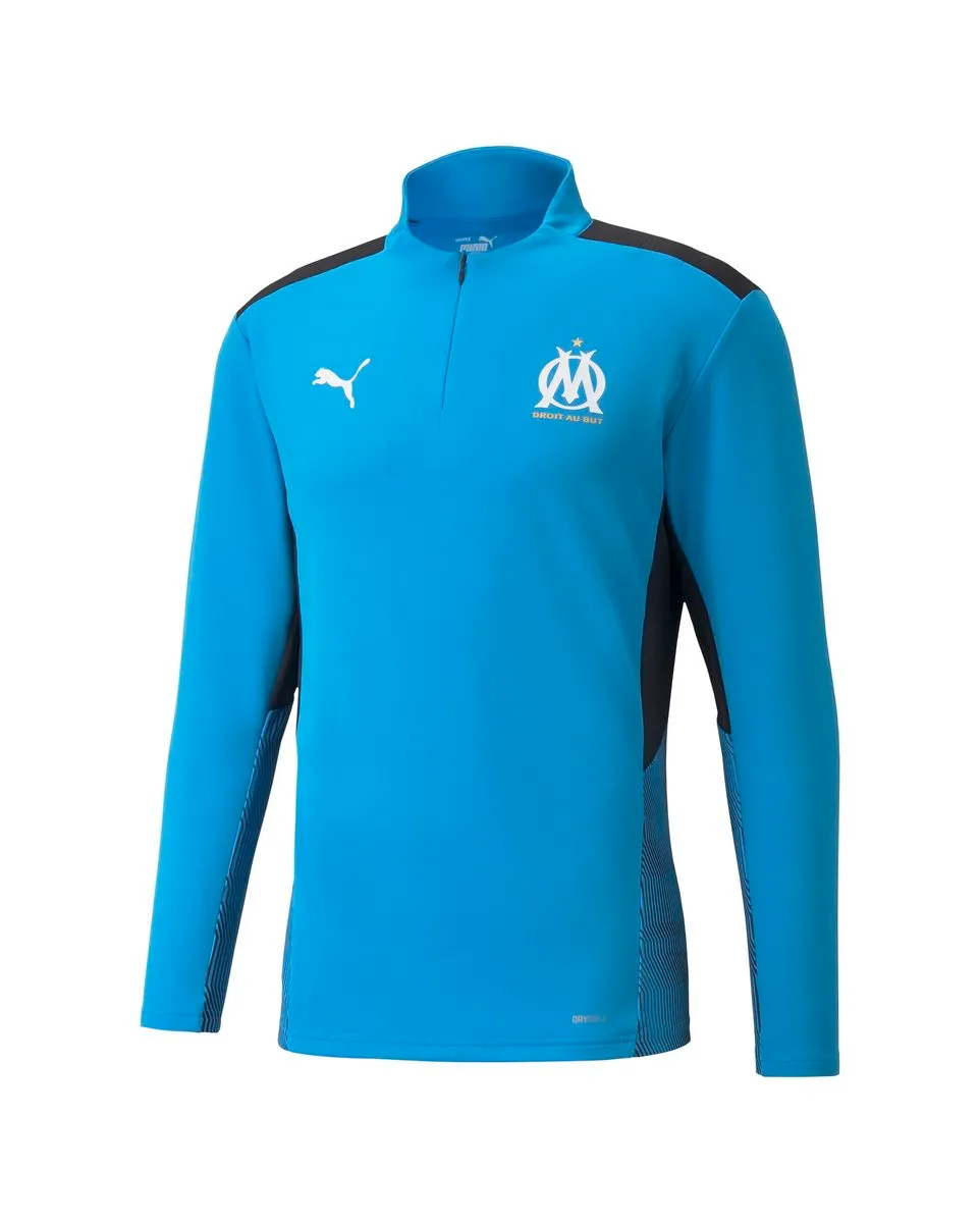 Blue Quarter Zip Men's Football Jacket