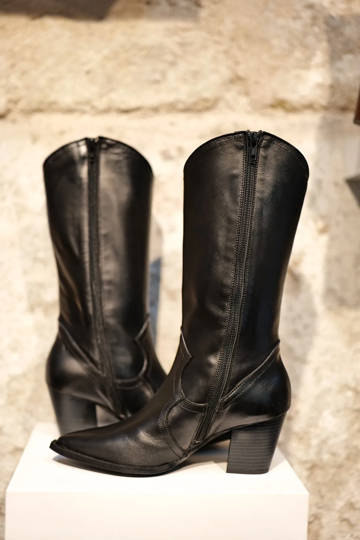 Bottes santiag en cuir noir - Patricia Miller