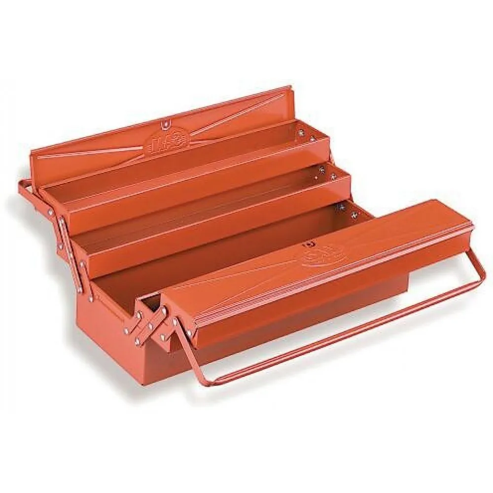 Boîte à outils métallique avec 5 cases - 550x200x200 mm - rouge SAM OUTILLAGE sur Bricozor