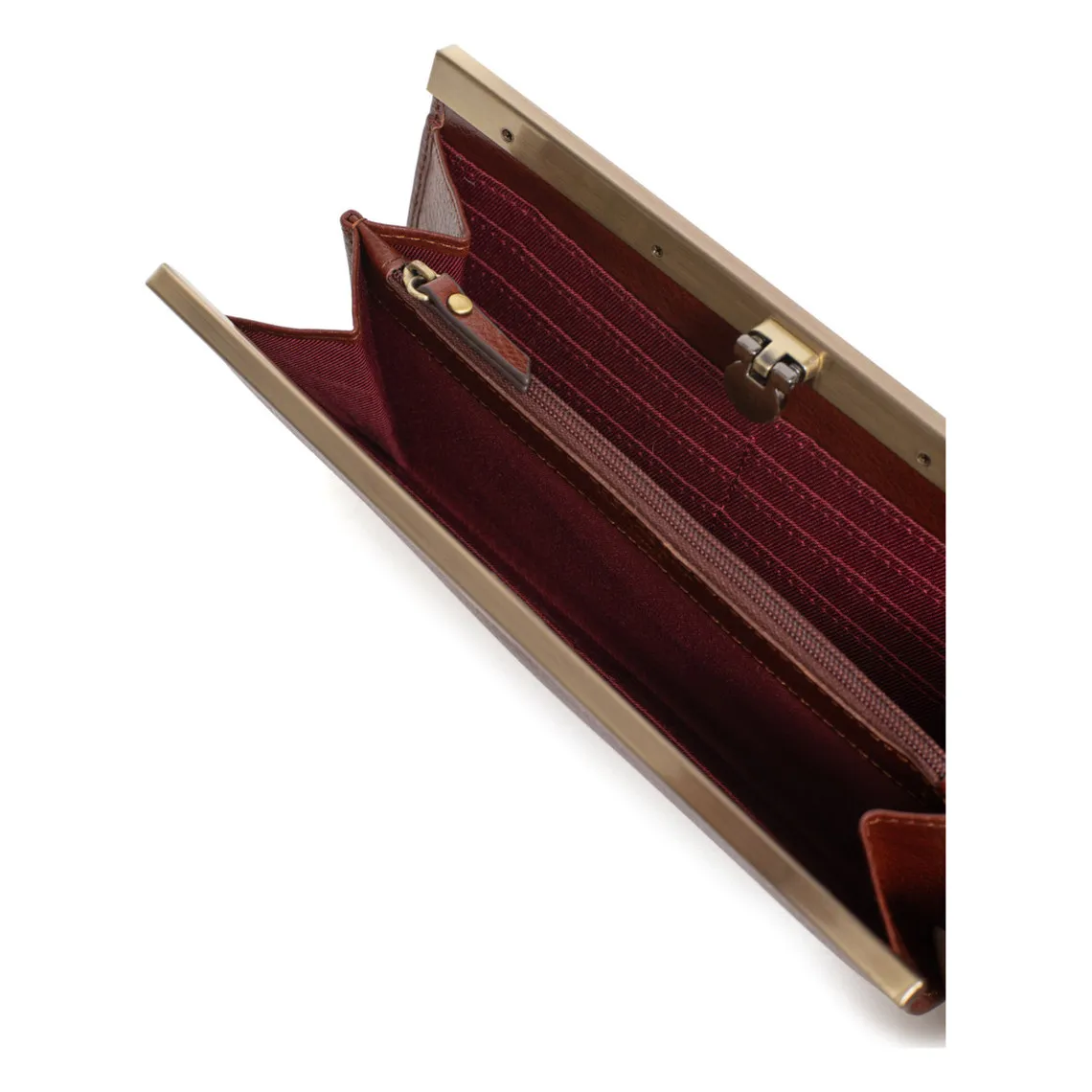 Brown Daisy BASTILLE long leather wallet with RFID protection | 3 Suisses