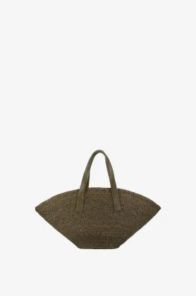Cabas en raphia et cuir Taco Tote