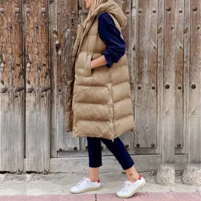 Cécile - Veste Sans Manches  Boutons Pour Femmes - Capuche