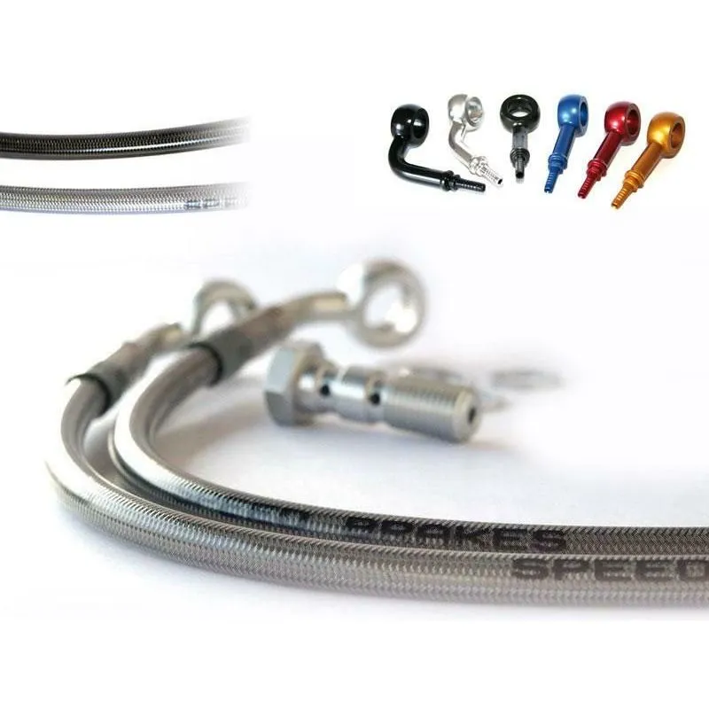 Durite de frein avant d'aviation SPEEDBRAKES carbone/raccord rouge Triumph TIGER 900