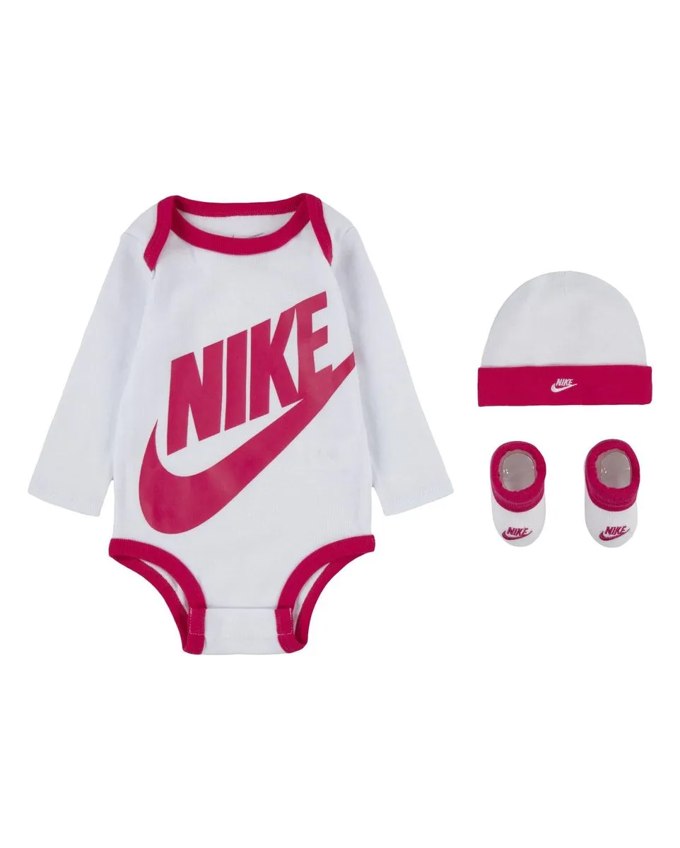 Set infant boy's 3-piece outfit FUTURA LOGO LS HAT / BODYSUIT / BOOTIE 3PC White