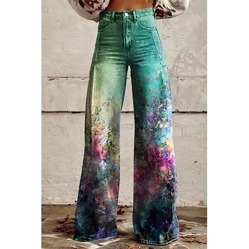 Esmeralda | Pantalon légant  Jambes Larges Pour Femmes | Graphic