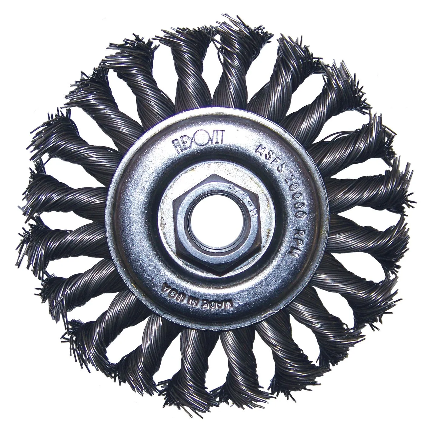 Flexovit C1390 Brosse nouée soucoupe 4" x m14 x 2.00