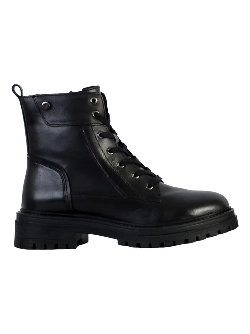 Geox Iridea Leather Boots - Black