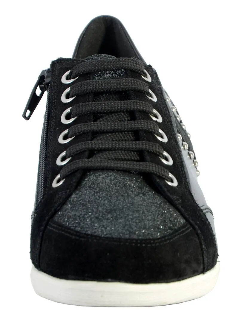 Geox Myria Nappa Noir Leather Sneakers