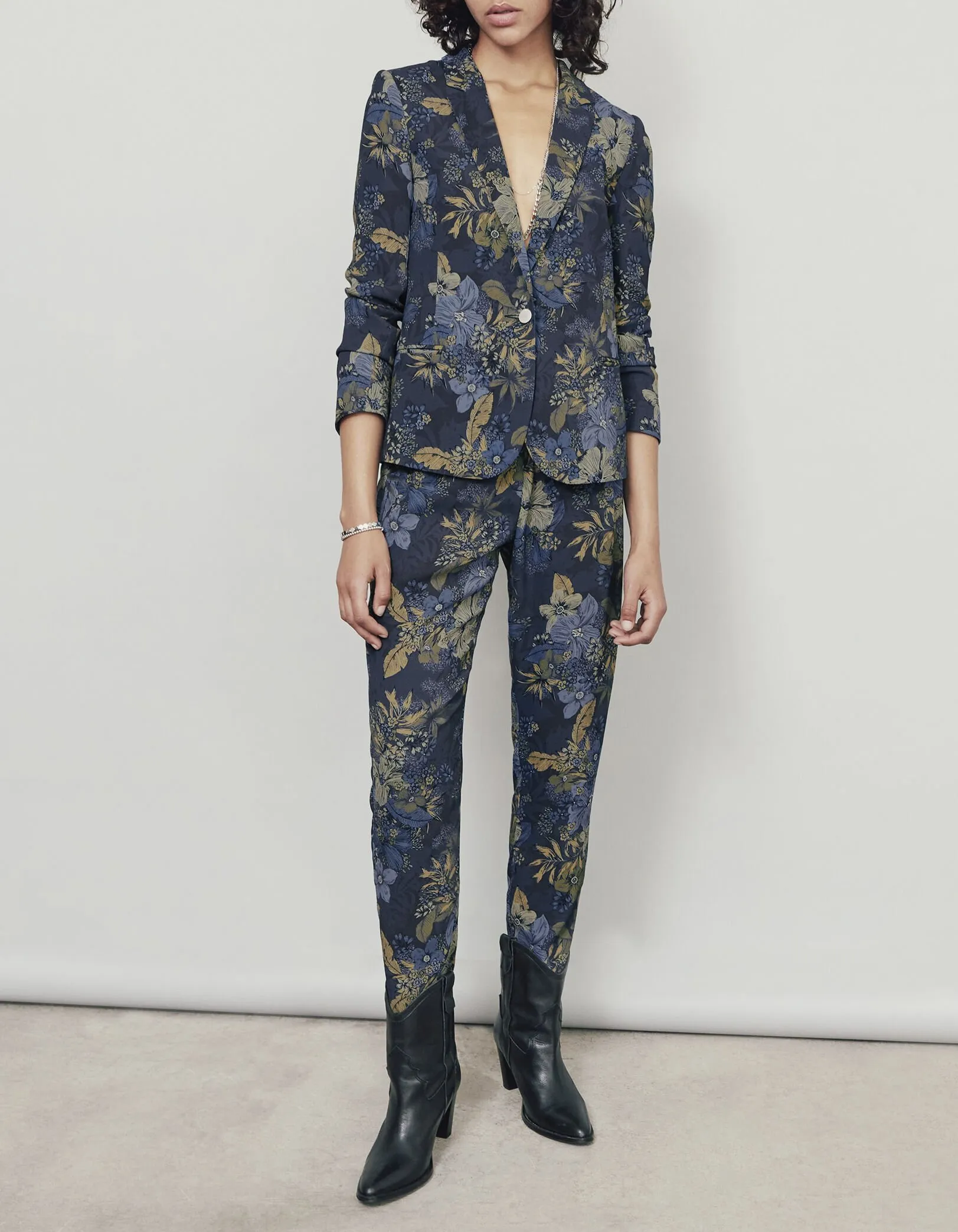 High-Waisted Floral Print Jogger Pants for Women