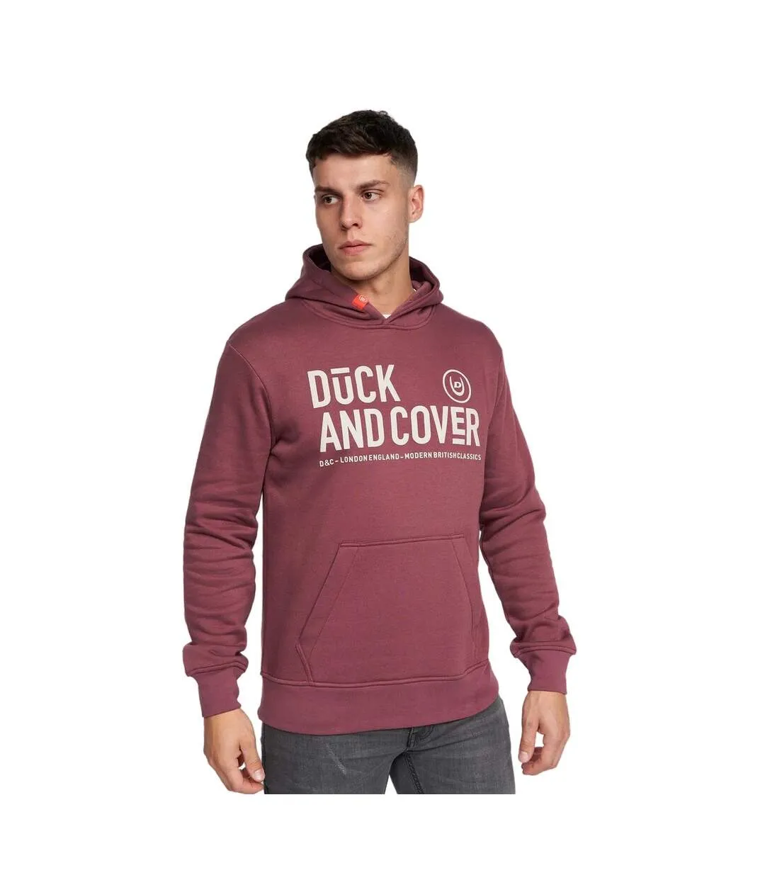 Hoodie hillman men maroon Duck and Cover