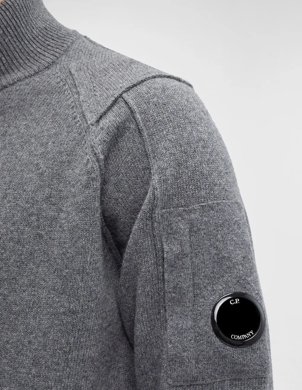 Jersey C.P. Company Lambswool Quarter Zipped Knit Gris Hombre