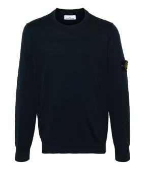 Jersey Stone Island con Logo Azul Marino Hombre