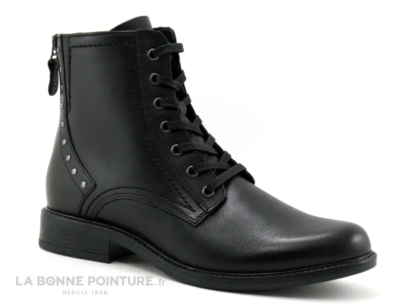 Lily Mood Femme Boots for Sale - FADDY Noir Lace-Up and Zip Ankle Boots