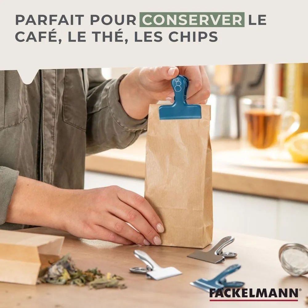Lot de 4 pinces inox pour fermer les sachets fackelmann balance