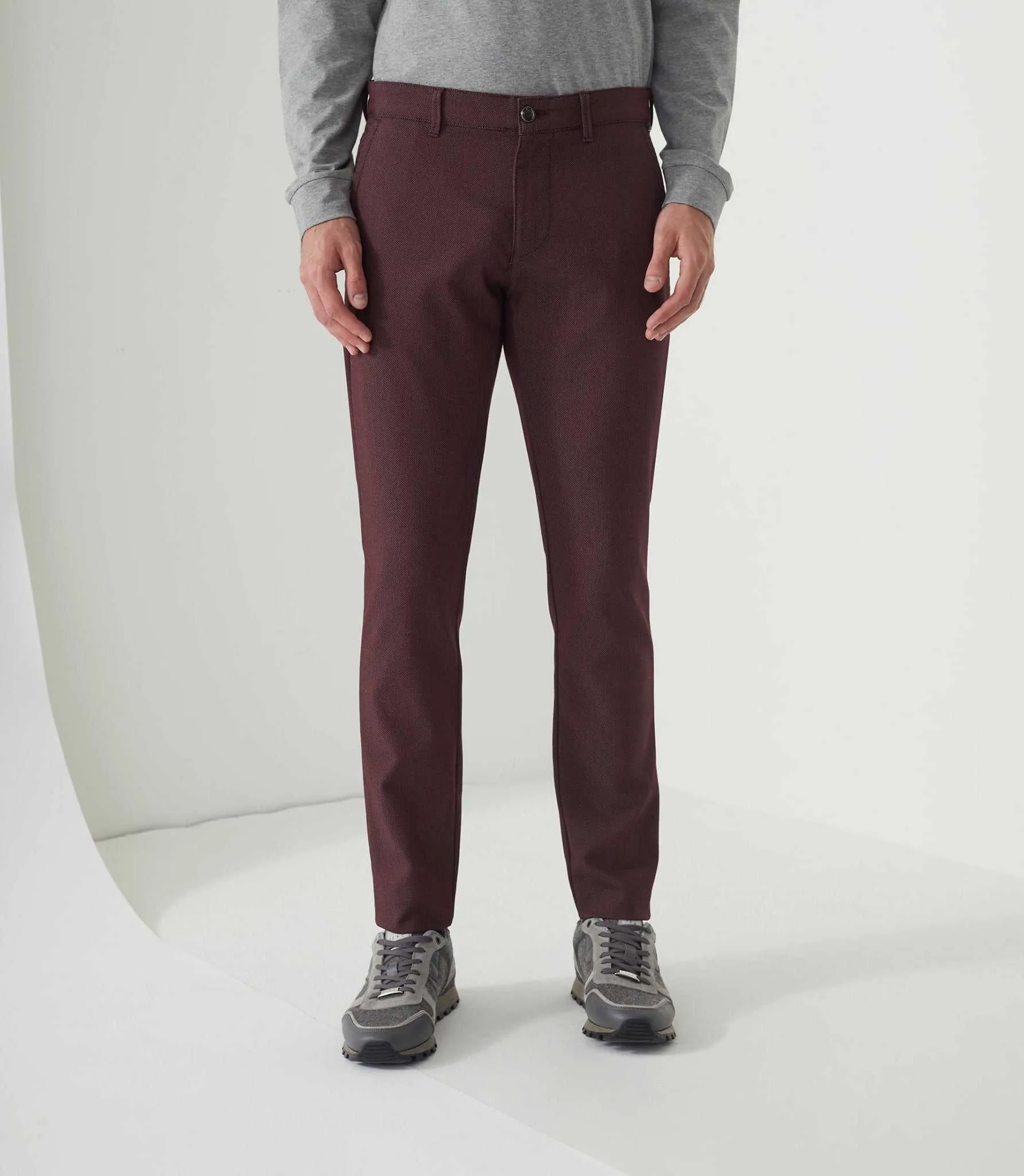 Pantalon casual bordeaux 