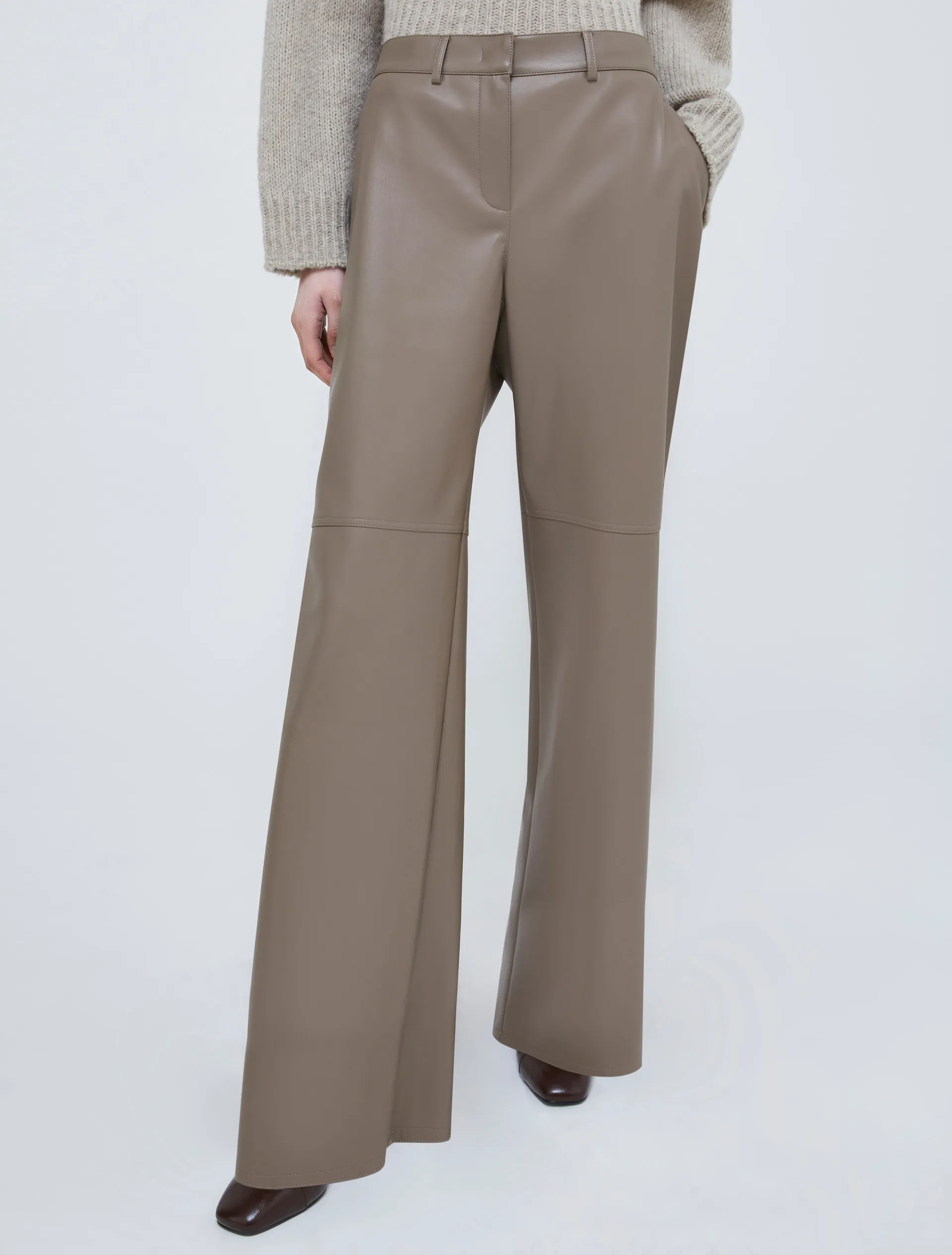 Pantalon large en jersey enduit