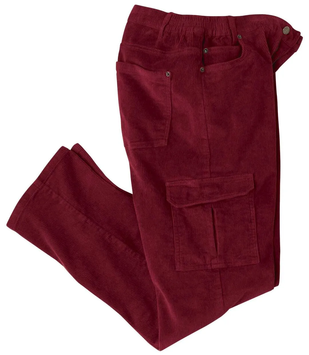 Stretch Cargo Pants Velours Bordeaux