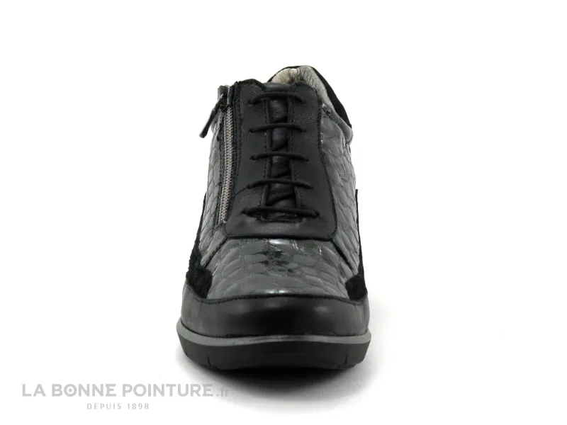 Pedi Girl Femme Anthracite Croco Chaussure Compensee Derby basse zIndex.