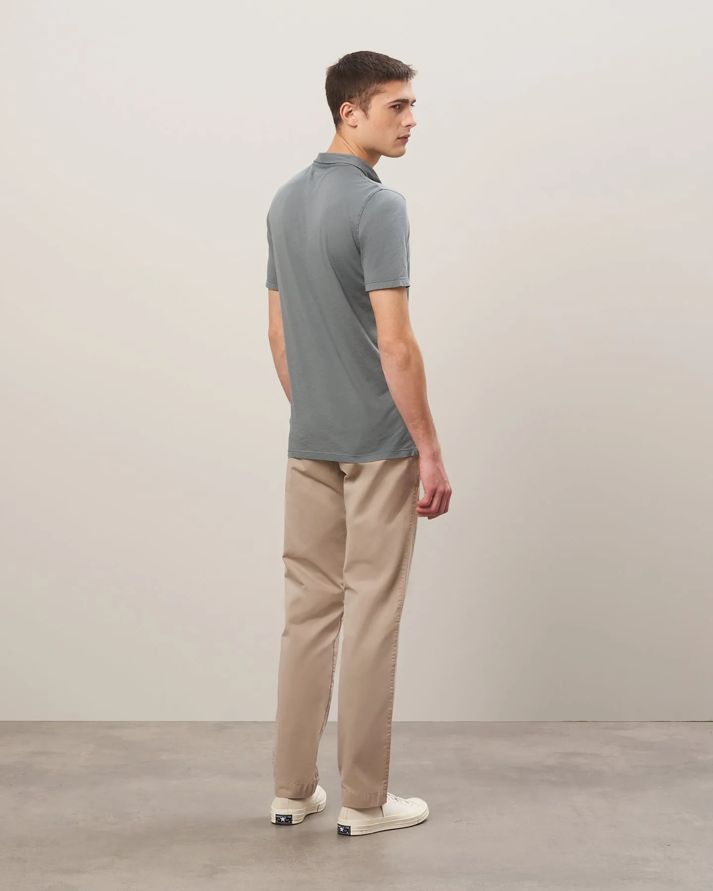 Polo Homme en jersey léger Vert olive