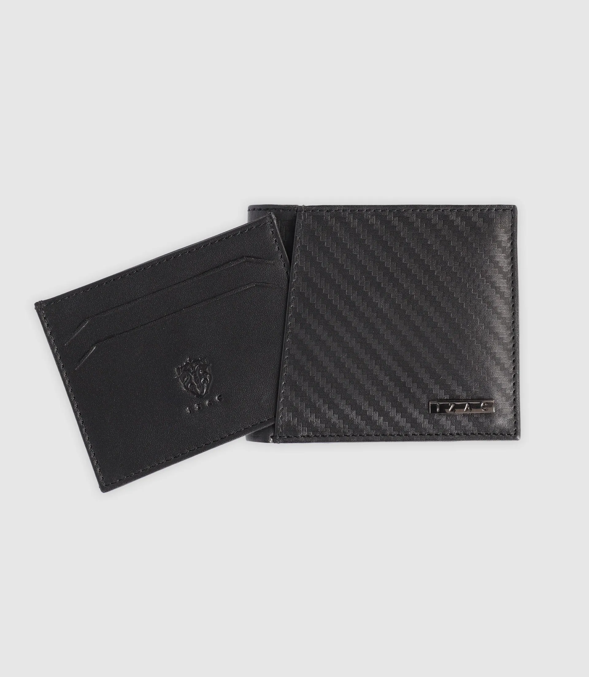 Portefeuille en cuir avec plaque noir