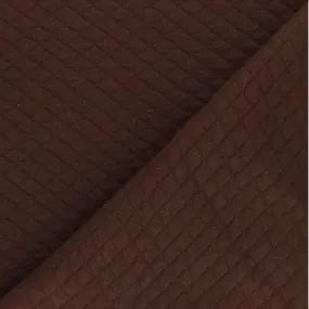 Quilted Diamond Pattern Jersey Fabric 10/20 - Brown  