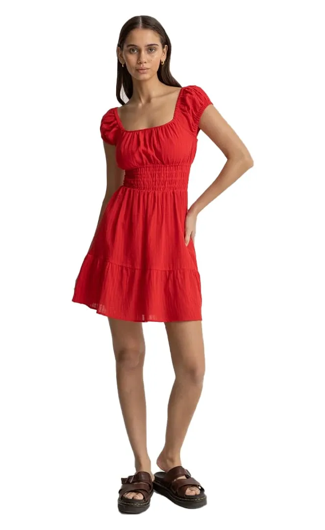 Raya Cap Sleeve Robe Courte Femme