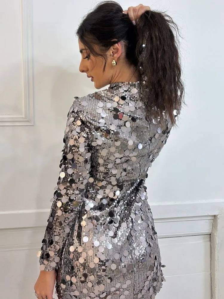 Robe argenté Clémantine