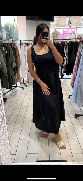 Robe bi matière {noir}