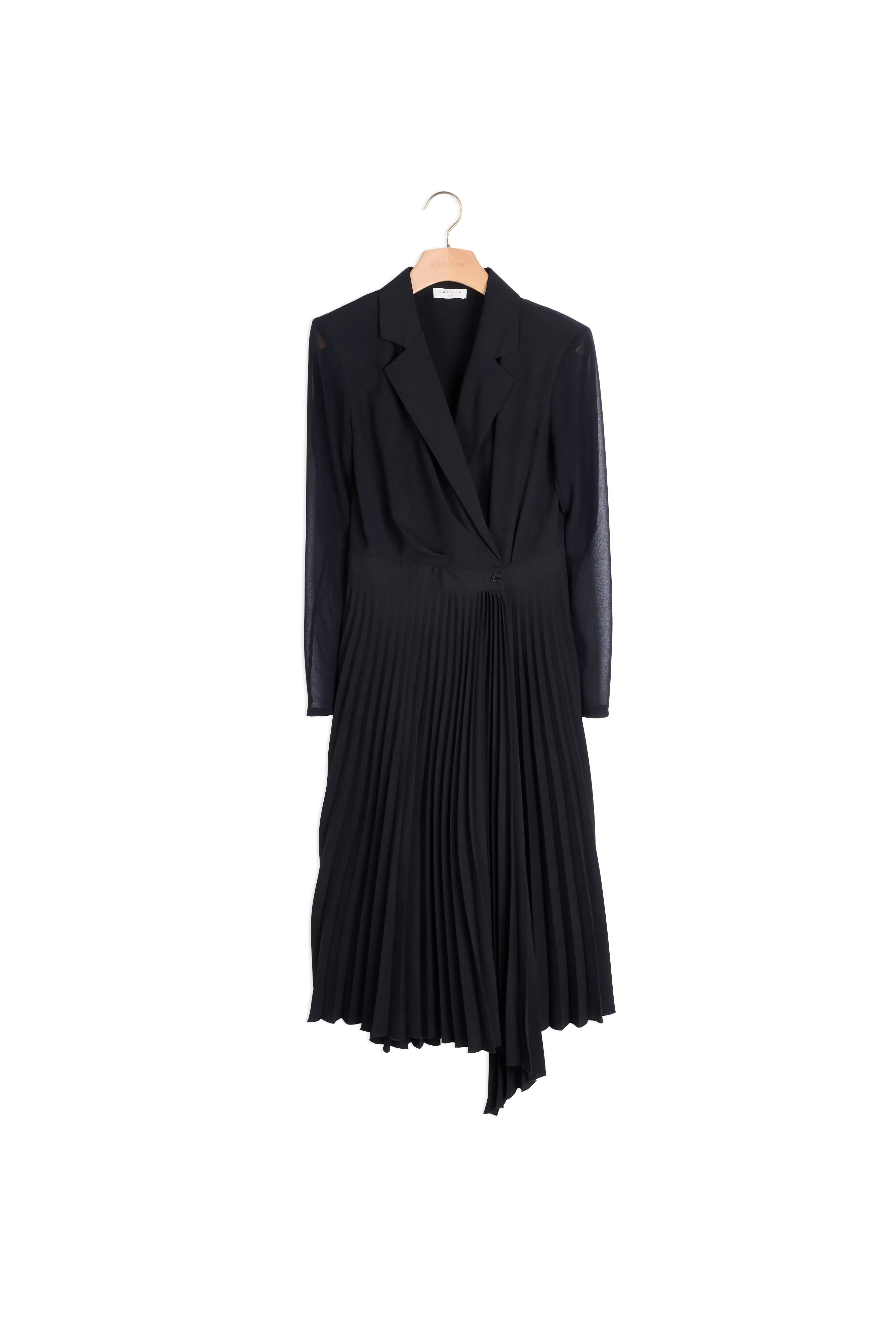 Robe bi-matière à manches longues