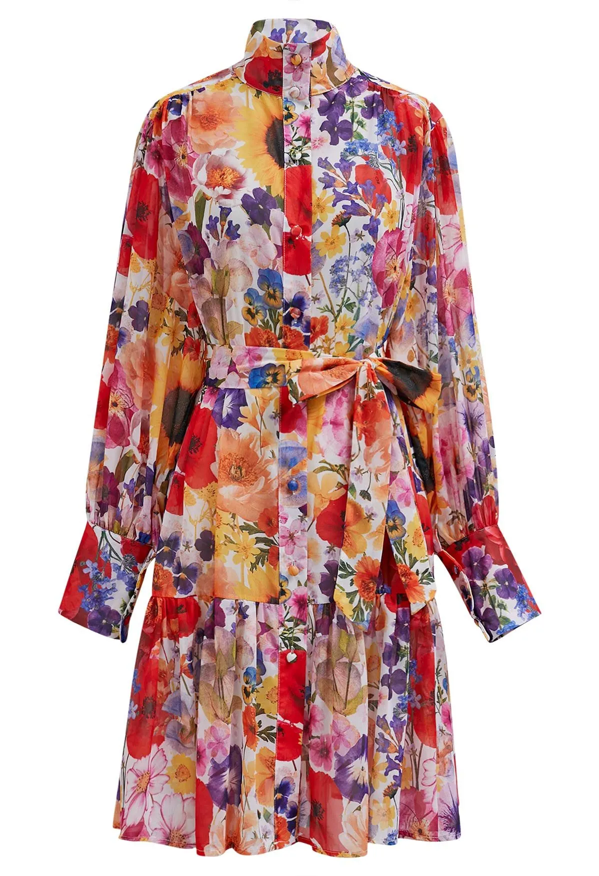 Robe Garden Symphony en mousseline nouée à la taille