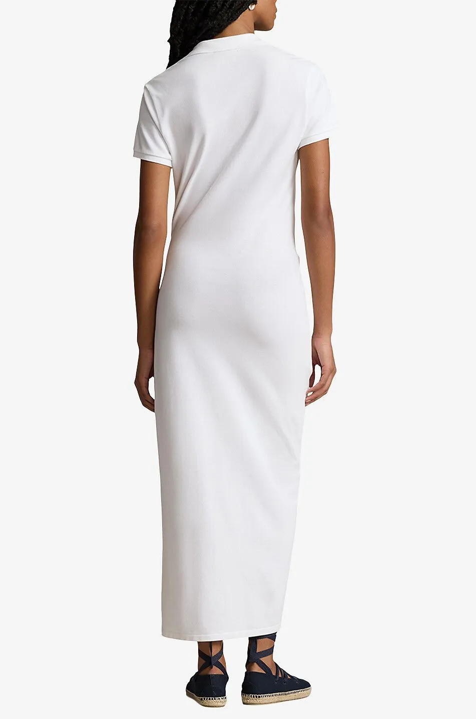 Robe polo portefeuille en coton piqué Pony