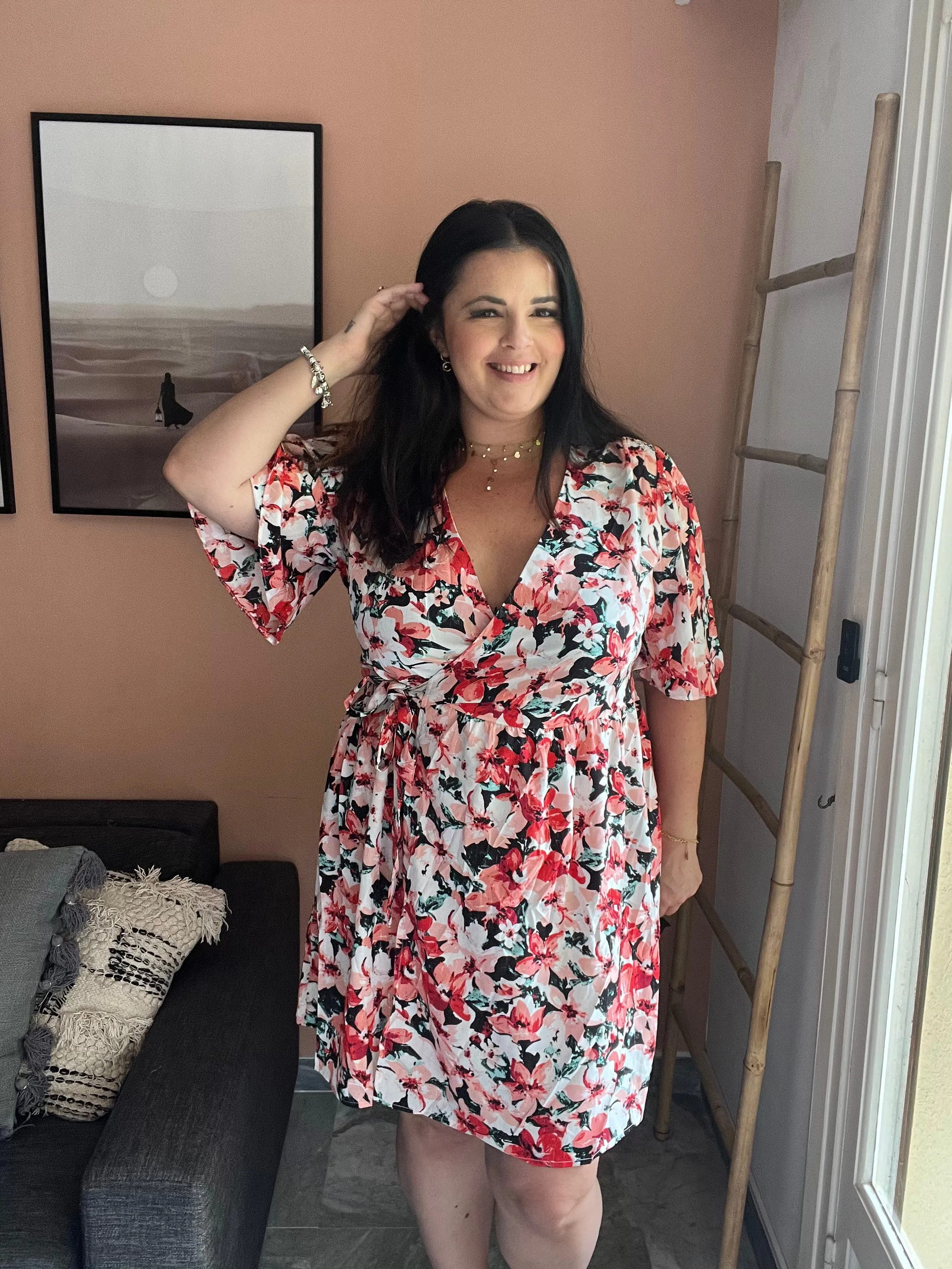Robe portefeuille Clara fleurie