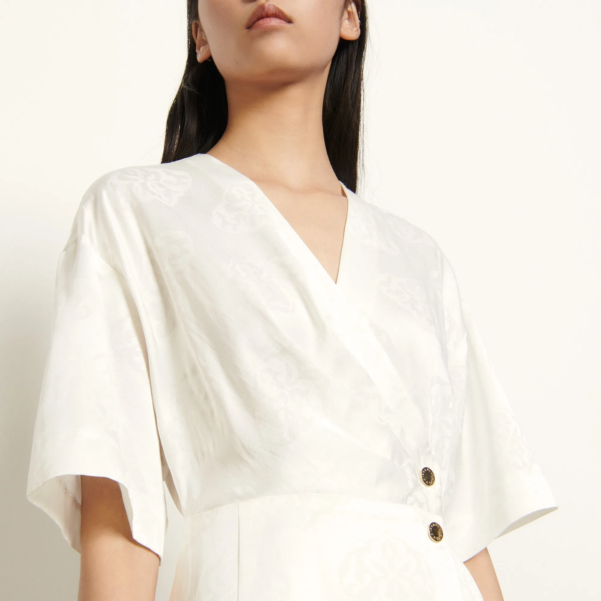 Robe portefeuille en jacquard