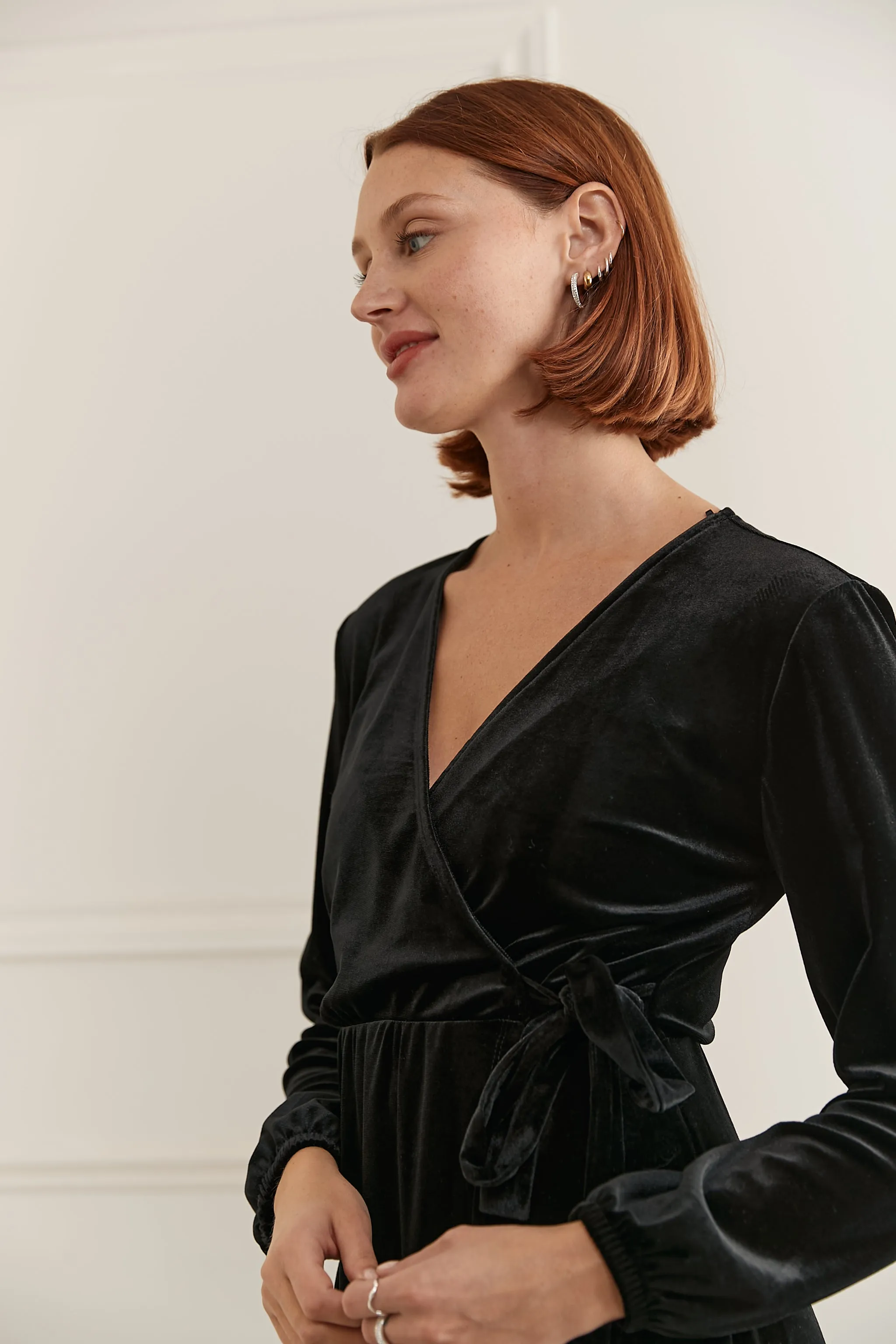 Robe portefeuille en velours - 2114