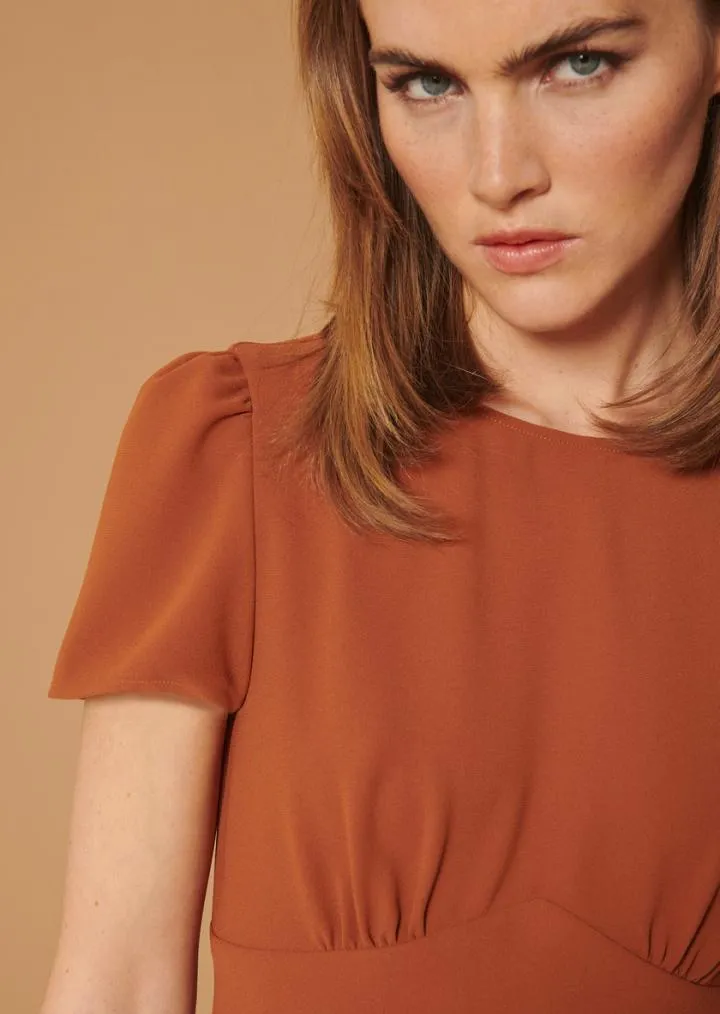 Robes TARA JARMON Femme | Robe Renetta marron en crêpe