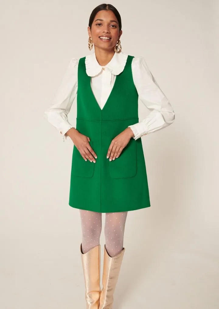 Robes TARA JARMON Femme | Robe Rutania verte en laine double face