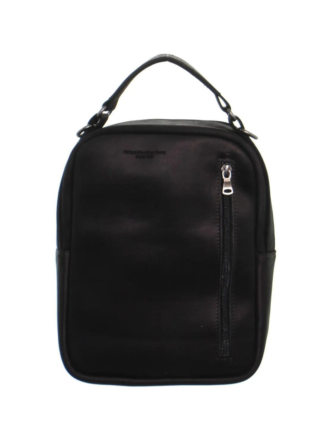Sacoche bandoulière en cuir Baroudeur ref 47618 Noir 25*20*7 cm
