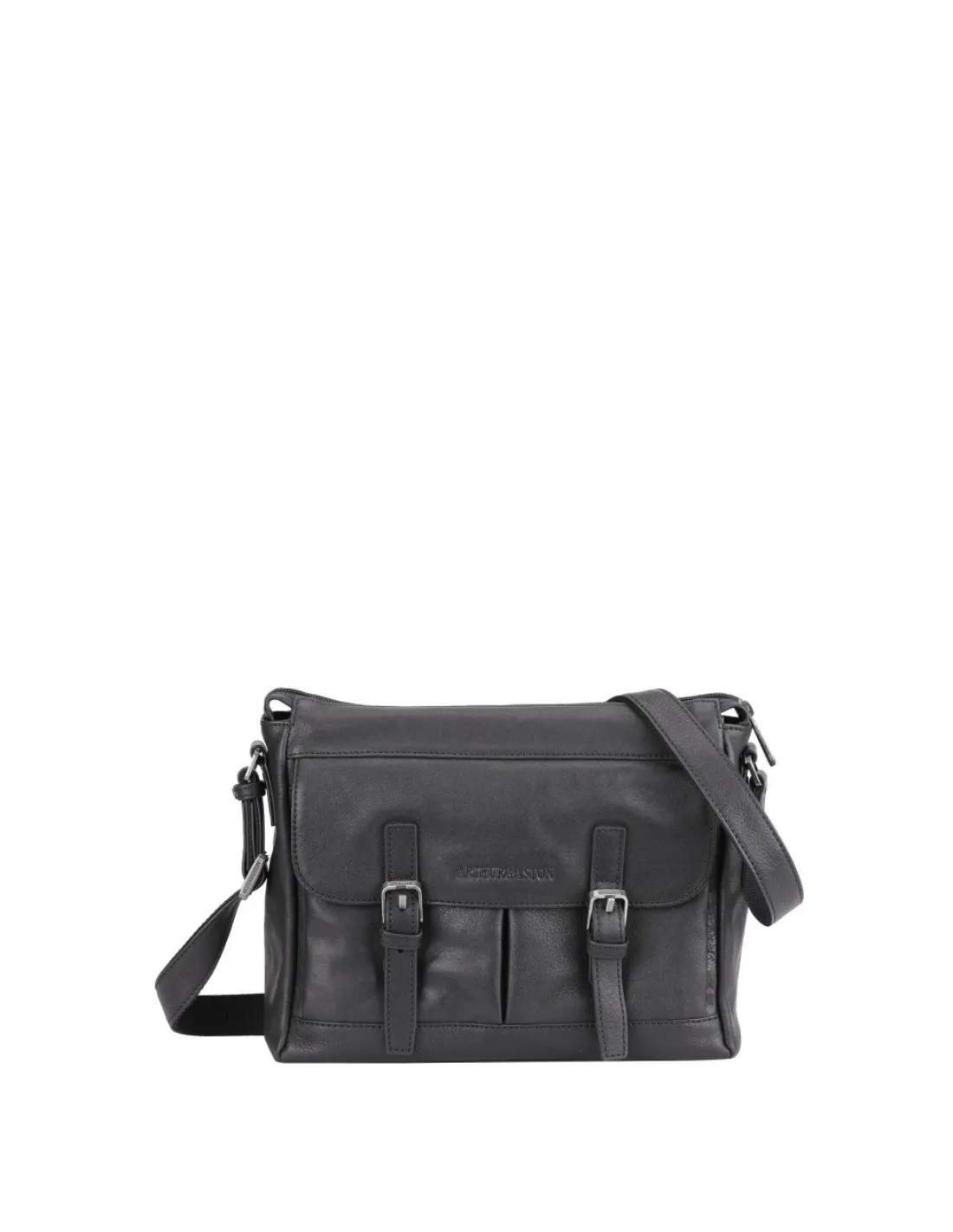 Sacoche homme cuir Arthur et Aston Ref 60543 A Noir 25*24*8 cm