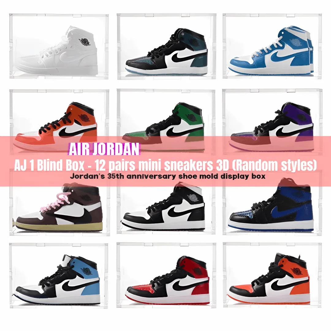Surprise Box à thème Off-White - 12 paires Mini sneakers Air Jordan Nike Miniatures