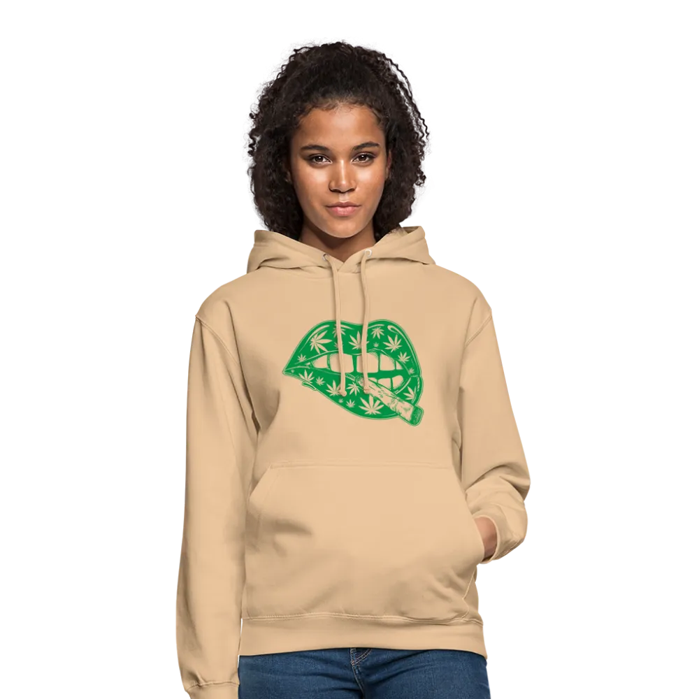 Sweat-shirt à capuche unisexe Lèvres verte fumeur